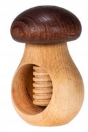 DŘEVĚNÝ LOUSKÁČEK NA OŘECHY HOUBA HNĚDÁ ŠROUBOVACÍ BUK