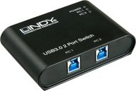 Lindy 43149 2-portový dátový prepínač USB 3.0