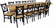 Komplet stół prostokątny 200 x 100 cm rozkłada się do 300 cm + krzesła 12 sztuk MEBLE-CRAFT