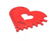 Měrka na drátky/háčkovačky Srdce 1,5-15 mm