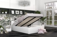 Łóżko pojedyncze drewnopodobne AJKmeble Panama 90x200 biały
