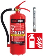 ABC 4kg práškový hasiaci prístroj + vešiak + sign