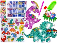 Gyémánt hímzés Gyémánt mozaik matricák DINOSZAURUSZOK 18 db-os matrica szett