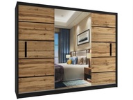 Szafa z lustrem Belini Mirror 235 x 218 x 60 cm dąb złoty