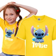 Koszulka Dziecięca 134-140 Stitch Żółta IMIĘ Wzo