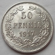 FÍNSKO - 50 PENNIA - 1917 - striebro