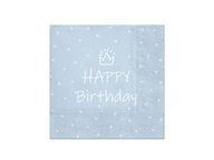 Serwetki papierowe Happy Birthday niebieskie