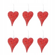 6 kusov valentínskych ozdôb v tvare srdca
