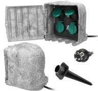 Záhradná zásuvka Stone Twilight Sensor 4x230V