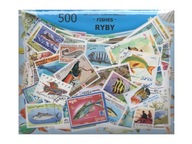 Pakiet 500 znaczków pocztowych - RYBY