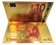 Kolekcjonerski Banknot 10 EURO Pozłacany