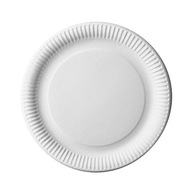 Veľké biele okrúhle papierové taniere 29cm 50ks