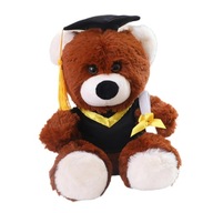 Graduation Owl Gift with Gown Cap Plush Graduation Animal Doll brown bear