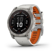 Garmin Fenix 7X Pro Sapphire Tytanowy z mglistoszaro-pomarańczowym paskiem