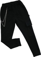 Spodnie z łańcuszkiem dziewczynka GAMET 140 czarne