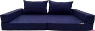 Sofa Welox Collage 80 x 160 cm welur odcienie niebieskiego