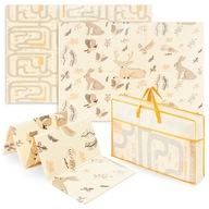 Dwustronna Mata Piankowa Duża 180x120cm Bogato Zdobiona Składana Gruba 1cm