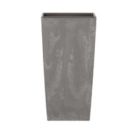 Doniczka Prosperplast 19,5 cm x 19,5 x 37,5 cm średnica 32,5 cm tworzywo sztuczne odcienie szarości i srebra