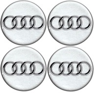 Naklejki na kołpaki emblemat Audi 60mm srebrne sil