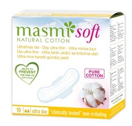 Masmi Day Ultra-Thin Pads ultracienkie podpaski na dzień ze skrzydełkami z bawełny organicznej Soft 10 sztuk