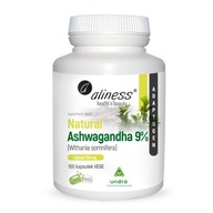 Suplement diety Aliness ashwagandha naturalna 590 mg 9% 100 kapsułek