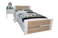 Łóżko pojedyncze drewniane Maxi-Drew Lea 90x200 biały
