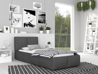 Łóżko pojedyncze tapicerowane ŚpijZdrowo AMBER 90x200 grafit