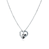 Naszyjnik srebrny serce z pandą