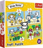 Puzzle Trefl 4w1 71 elementów Puzzle 4w1 Dzień Kici Koci TREFL 34372