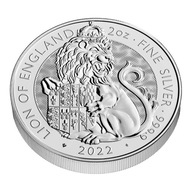 Srebrna Moneta The Tudor Beasts: Lion of England 2022, 2 uncje