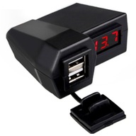 Ładowarka MOTOCYKLOWA 2xUSB 3.1A Woltomierz 12-24V