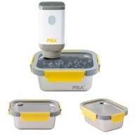 ÉTELTÁROLÓ DOBOZ ROZSDAMENTES ACÉL ÉS EDZETT ÜVEG PIKA 800 ml +PUMPA