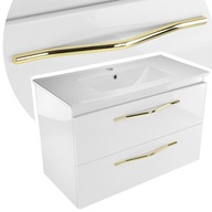 Zestaw szafka łazienkowa z umywalką złoty glamour