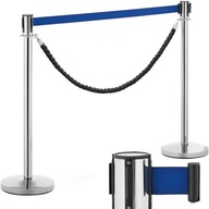Strieborný bariérový stĺpik s modrou páskou a listami