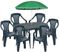 Stół i krzesła OŁER tworzywo sztuczne 1 zielony
