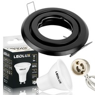 SET stropní halogenové svítidlo černá pohyblivá + žárovka GU10 10W 3 barvy