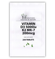 WITAMINA D3 5000 iu+K2 MK-7 200 mcg 250 tab NOWOŚĆ