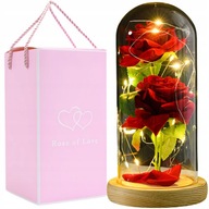 Wieczna Róża W Szkle Prezent Świecąca LED Prezent Na Dzień Kobiet Dla Żony