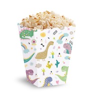 Pudełka na popcorn PartyPal Dinozaury wielokolorowe 5 sztuk