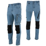 SPODNIE JEANSOWE SLIM FIT ROBOCZE STRETCH WZMOCNIONE LAHTI
