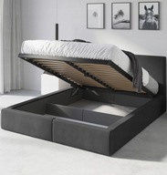 Łóżko podwójne tapicerowane INTERBEDS Hilton 160x200 grafit
