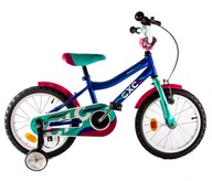 Rower dziecięcy Midex ROWEREK DZIECIĘCY BMX Z KÓŁKAMI ROWER NIEBIESKI koło 16 " niebieski