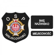 S08 KOMPLET Emblemat OSP naszywki straż pożarna NASZYWKI OSP NARAMIENNE