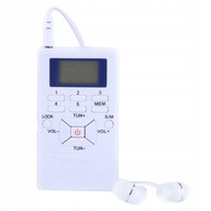 LCD FM Przenośne Mini-Radio ze słuchawkami biały