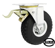 Kovovo-gumové koleso d=260 mm otočné, s brzdou 170 kg