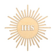 HOSTIA IHS dekor ze sklejki komunia święta 8cm