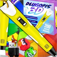 DŁUGOPIS 3D DLA DZIECI DRUKARKA MAGICZNY PEN ZESTAW + WKŁADY PLA 200 METRÓW