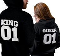 Páros pulóver KING QUEEN 01 Valentin napi ajándék szerelmeseknek 2 db XL
