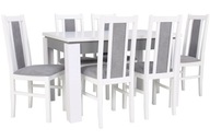 Komplet stół prostokątny 120 x 80 cm rozkłada się do 160 cm + krzesła 6 sztuk Grande