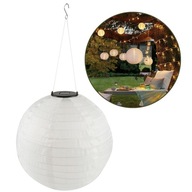 LAMPA SOLARNA OGRODOWA LED LAMPION KULA 20 CM BIAŁA